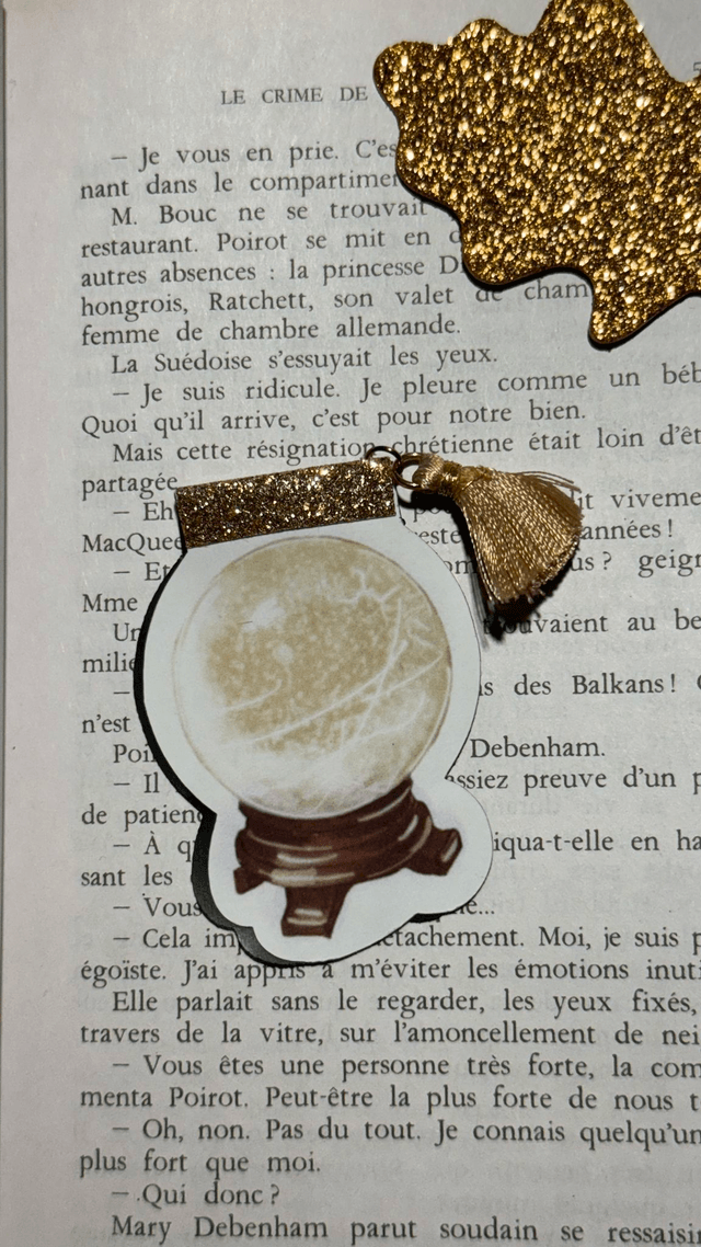 Marque-page magnétique vertical, boule de cristal