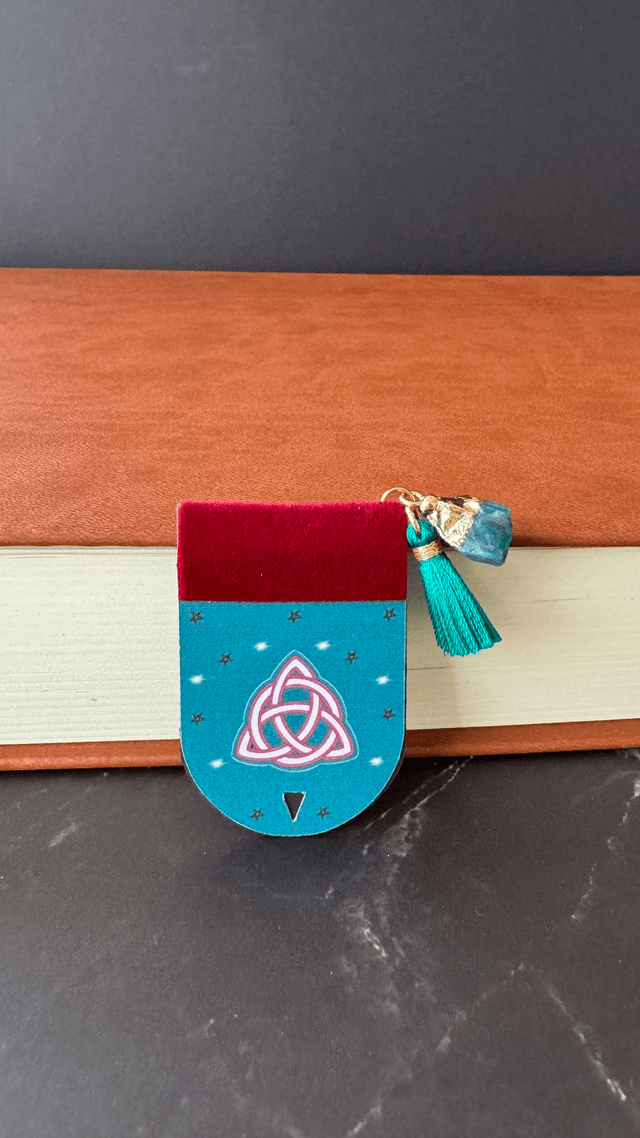 Marque-page Wicca, bleu canard