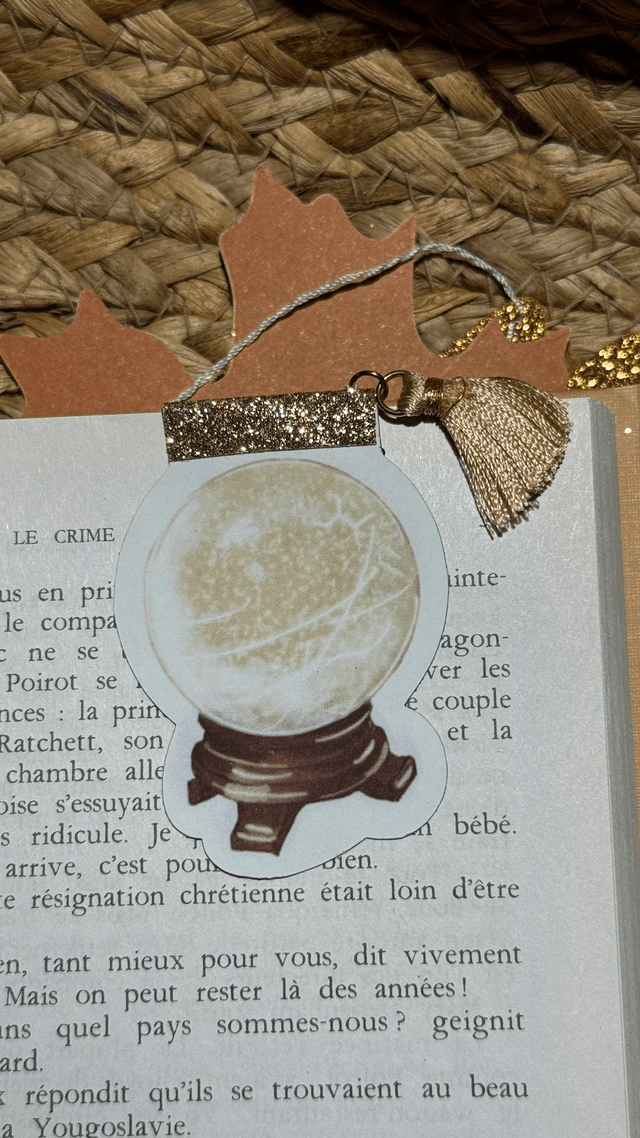 Marque-page magnétique vertical, boule de cristal