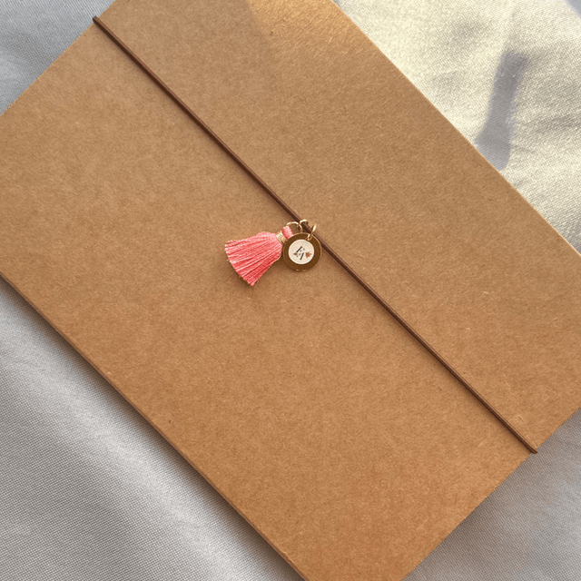 Marque-page Elastique Marron et rose