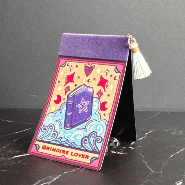 Marque-pages, magnétique, Grimoire Lover, avec pompon