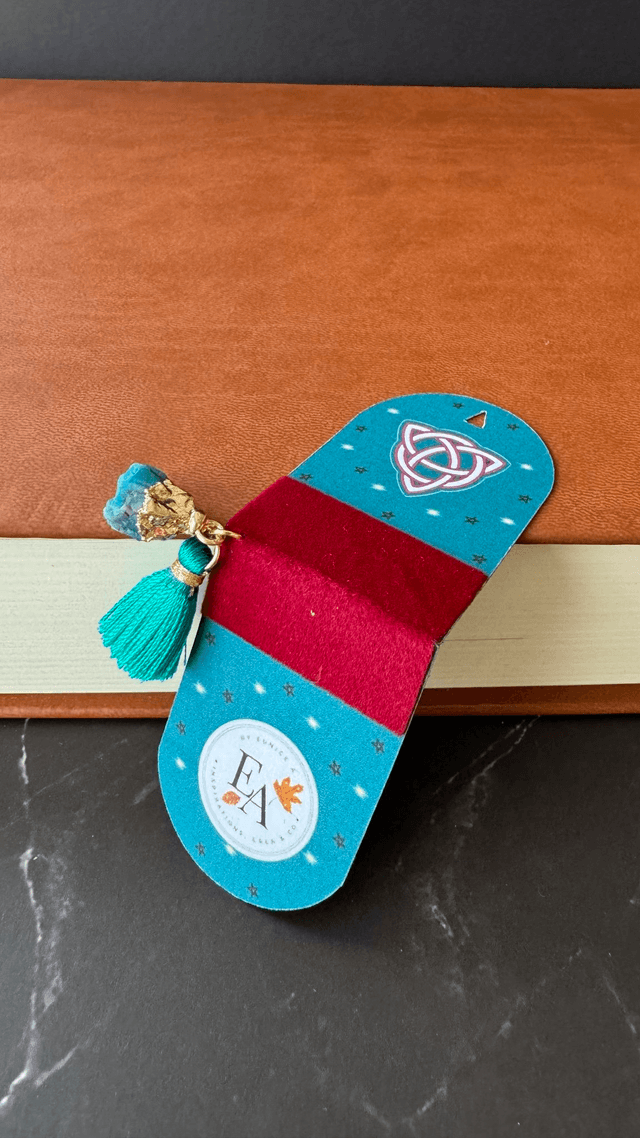 Marque-page Wicca, bleu canard
