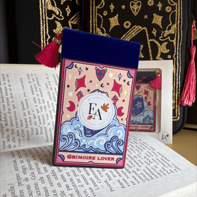 Marque-page magnétique, Grimoire Lover Grand, avec pompon