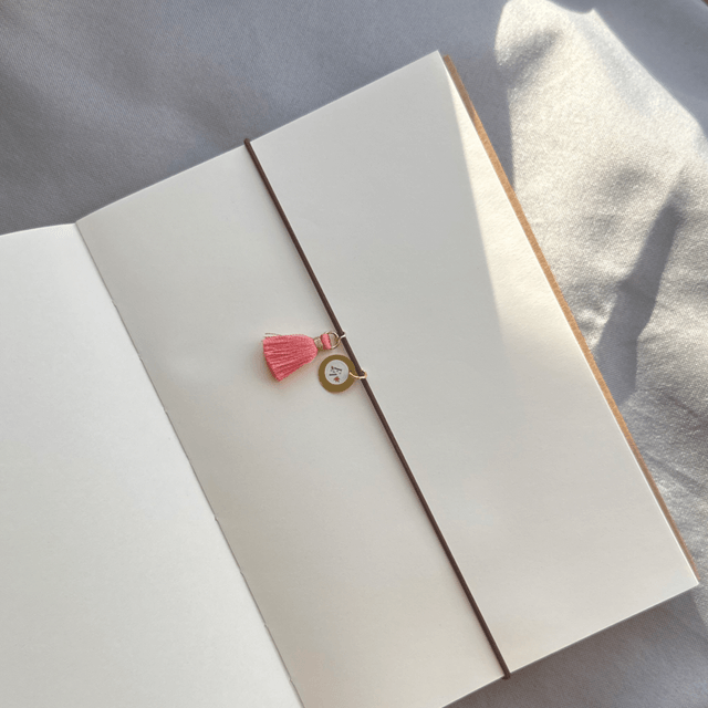 Marque-page Elastique Marron et rose