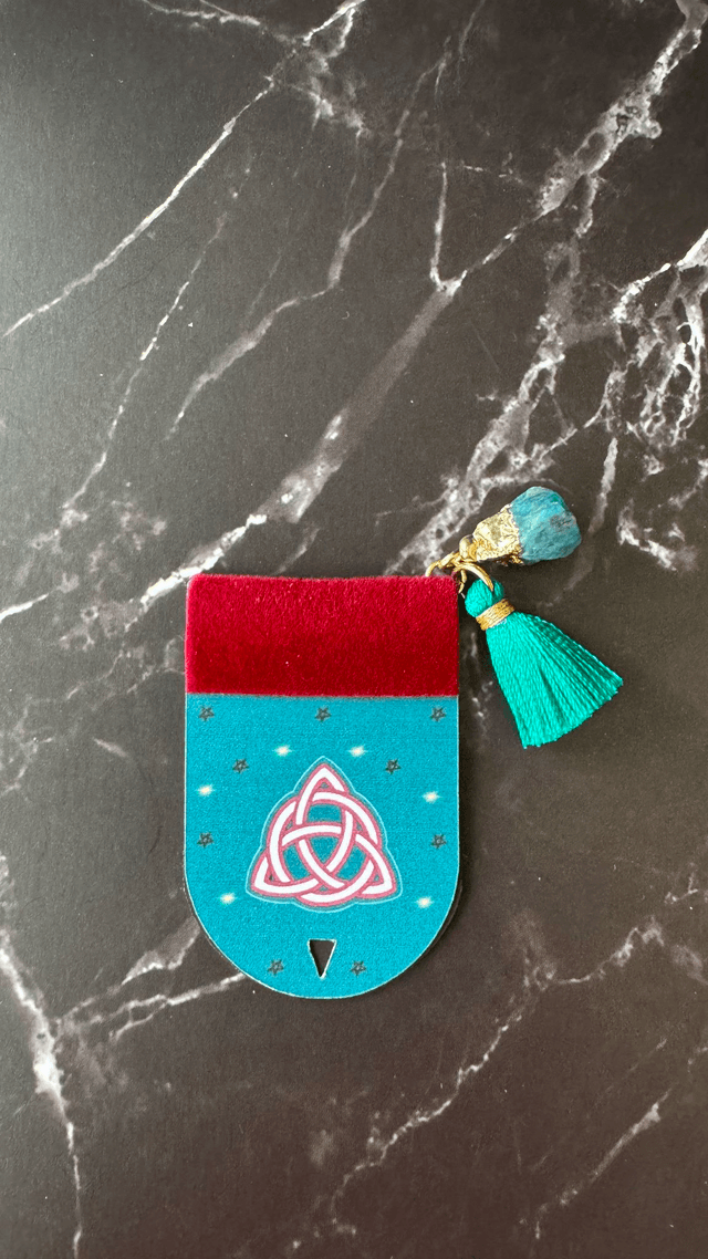 Marque-page Wicca, bleu canard