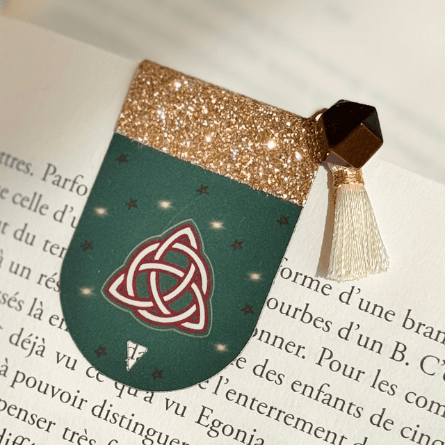 NEW Marque-pages Wicca, vert forêt, œil de tigre