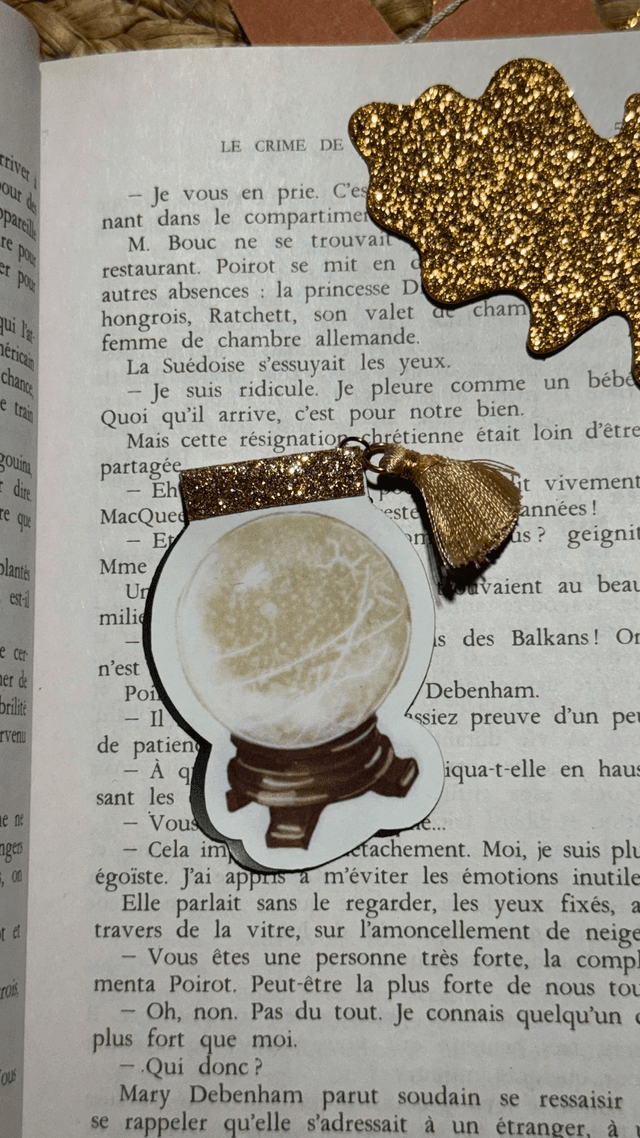 Marque-page magnétique vertical, boule de cristal